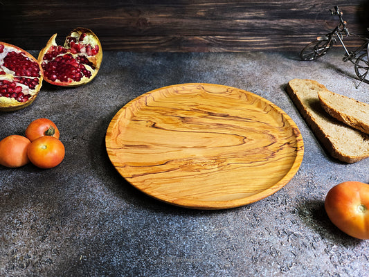 Handmade Olive Wood Plate Set, Appetizer Serving Plates