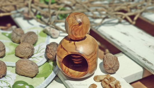 Threaded Olive Wood Nutcracker, Reusable Eco-Friendly Design