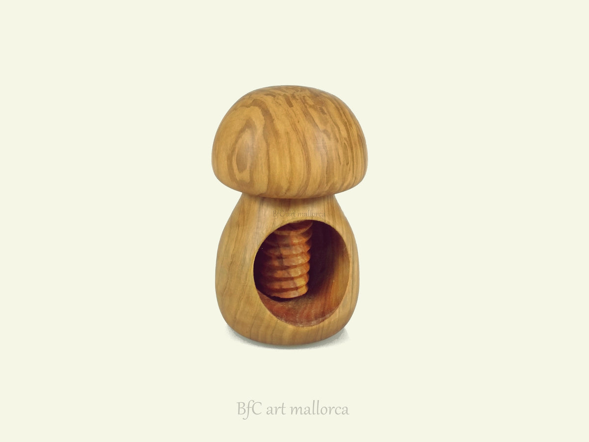 Nutcracker Mushroom, Nutbreaker Olive Wood, Wooden Nutcracker, Eco-friendly Nut Cracker, Pressure Breaker Nutcracker, Smashed Walnut