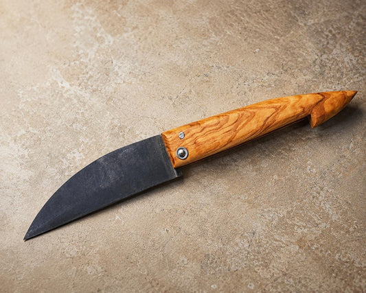 Handmade Folding Pocket Knife, Olive Wood Handle, Stainless Steel Blade, Gift for Him