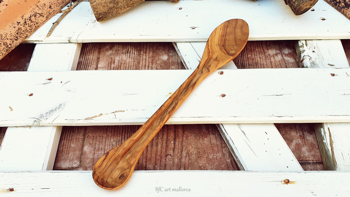 Double Mouth Wooden Spoon, Double Spoon, Tasting Spoon, Spoon with 2 uses, Anti Burn Spoon, Hygienic Spoon, Olive Wood Spoon, Tast Spoon Eco