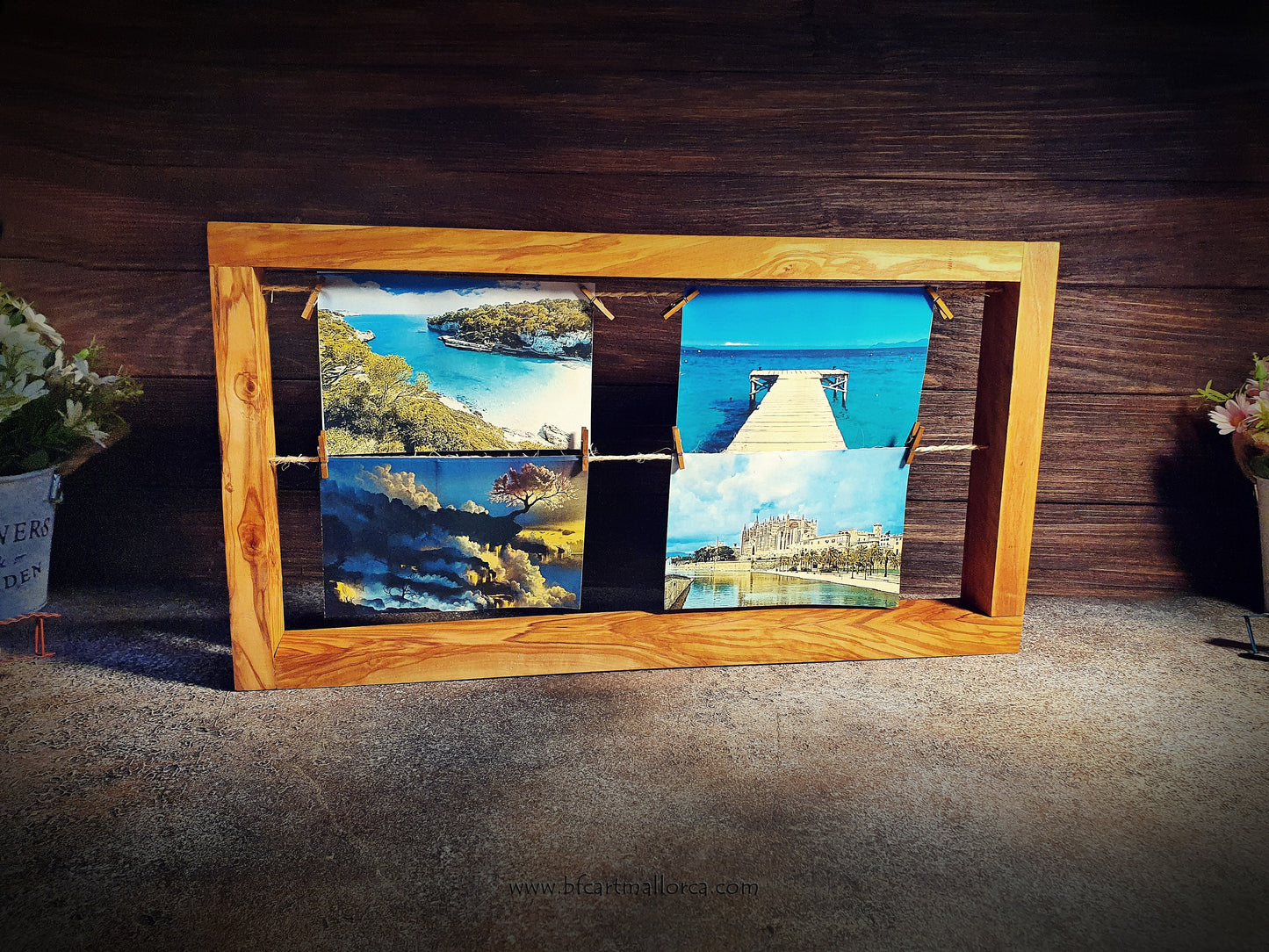 Original handmade olive wood photo frames, with our large rectangular design