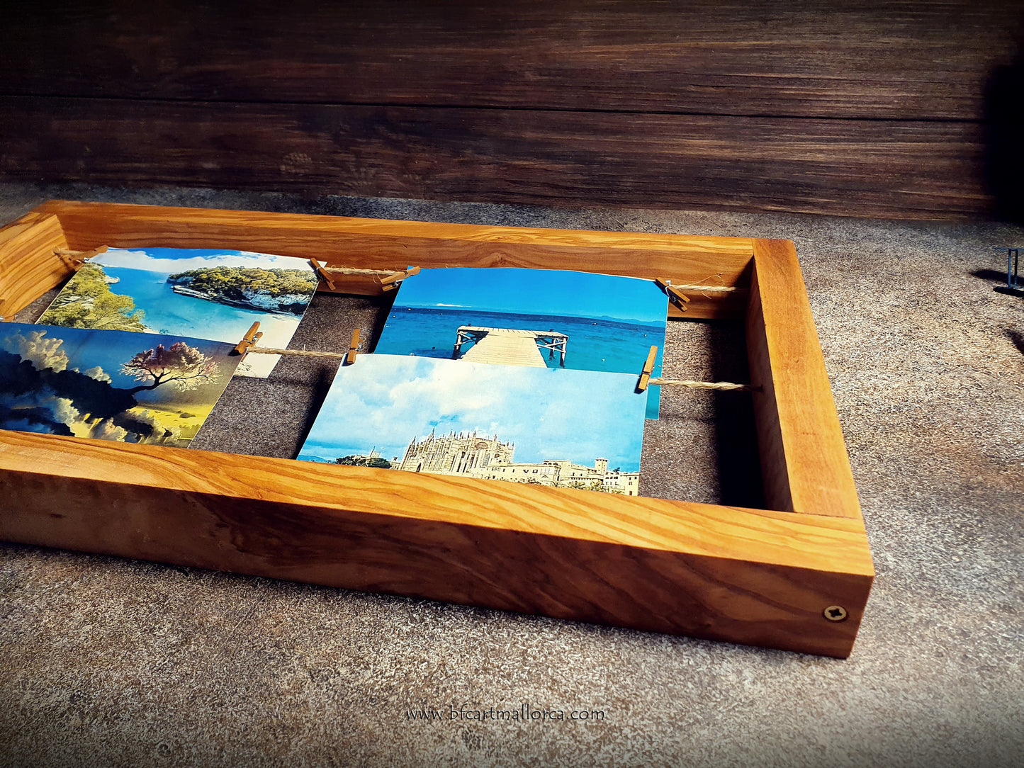 Original handmade olive wood photo frames, with our large rectangular design