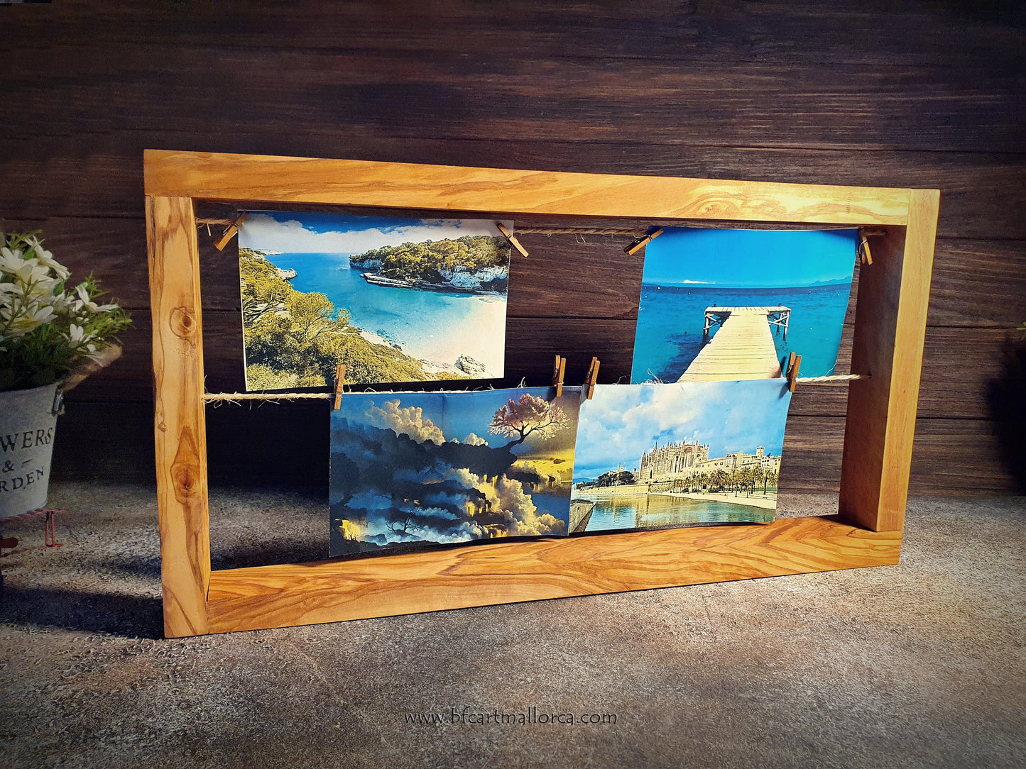 Original handmade olive wood photo frames, with our large rectangular design