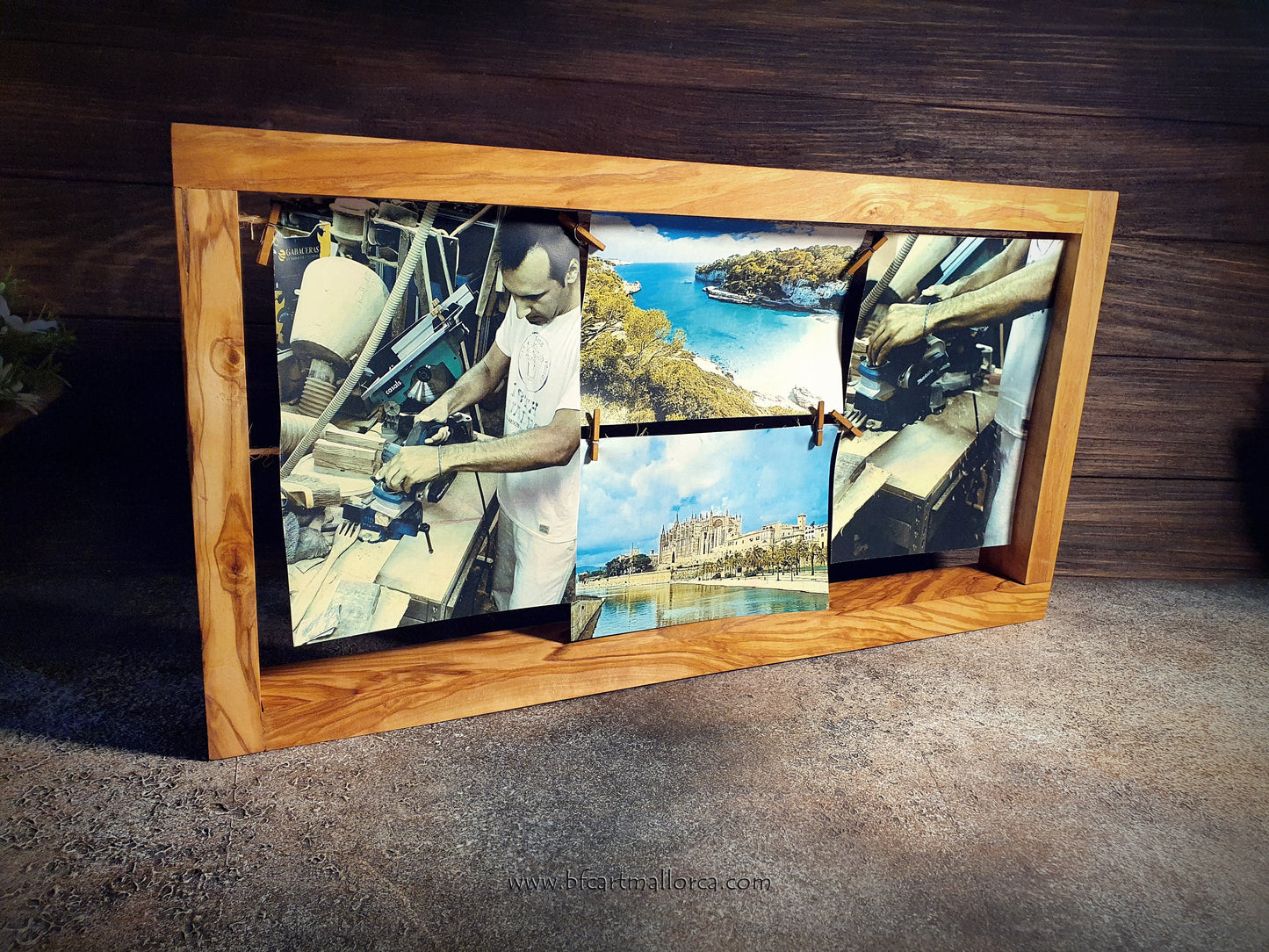 Original handmade olive wood photo frames, with our large rectangular design