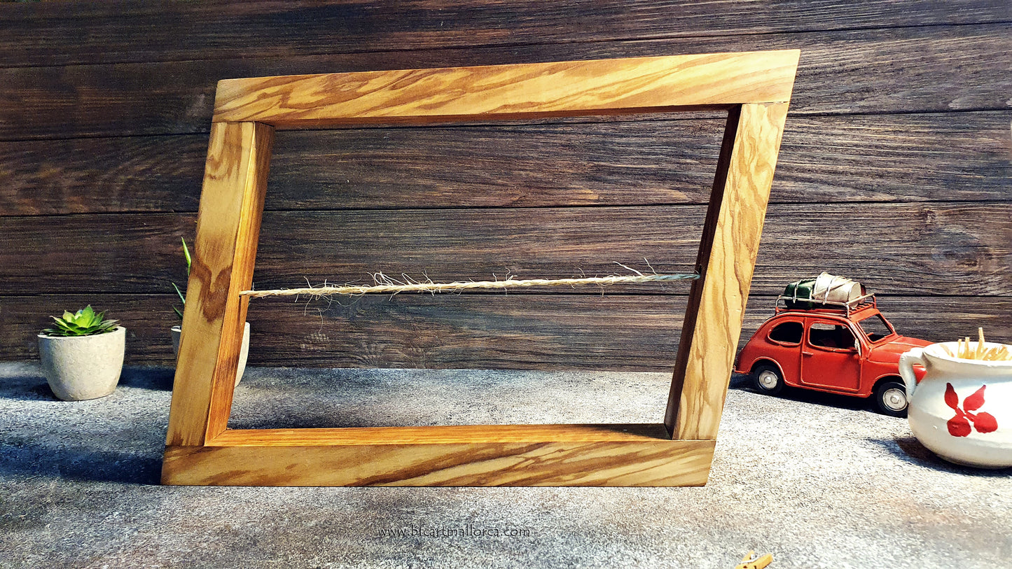 Handmade olive wood photo frames, in Slanted Shaped