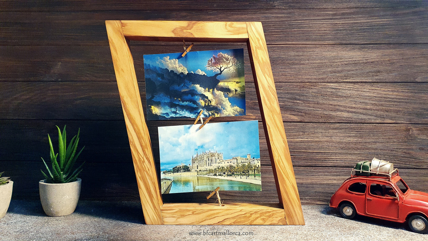 Handmade olive wood photo frames, in Slanted Shaped