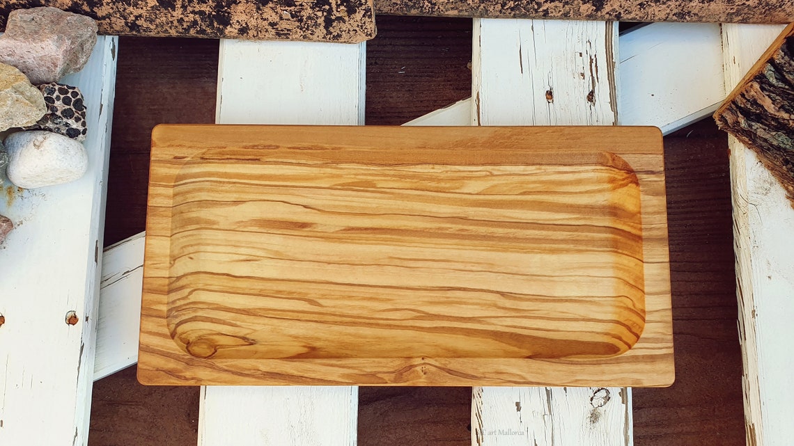Olive wood plate use for appetizer tray, cheese serving tray, etc.