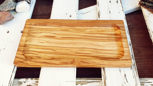 Olive wood plate use for appetizer tray, cheese serving tray, etc.