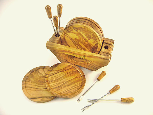 Wooden Coasters, Set cup Holder, Boat Coasters , Coaster Ship , 6 Skewers, Tea Coasters, Coffee Coasters, Whiskey Coaster, Wood Cup Holders