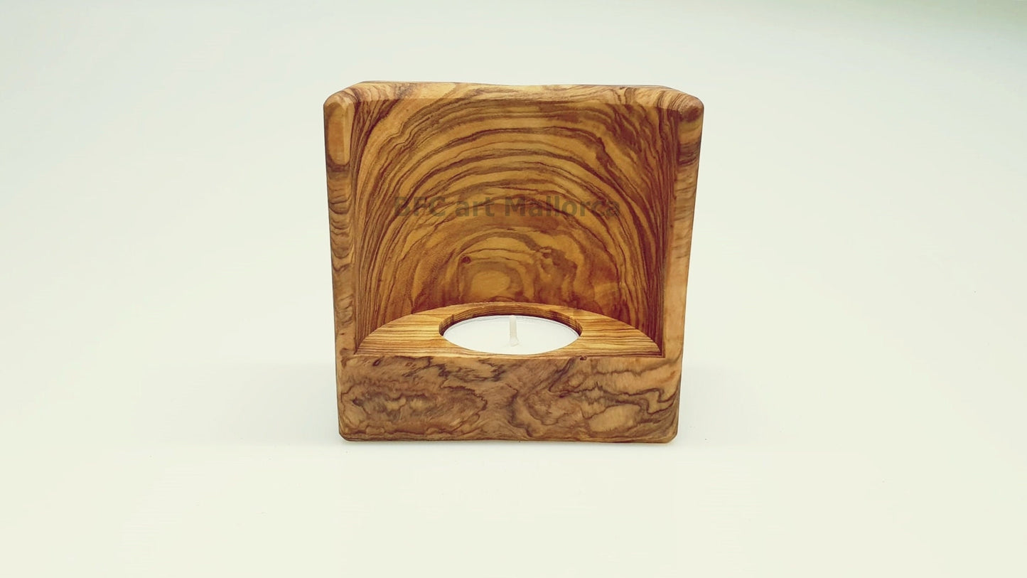 Candle Holder Olive Wood, Candlestick Reflection, Candlestick, Candles, Candle Holder , Gift Home, Room Atmosphere, Christmas Candle Holder