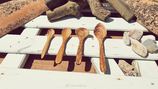 Olive Wood Spoons Eating or Teaspoon, Small Spoons.