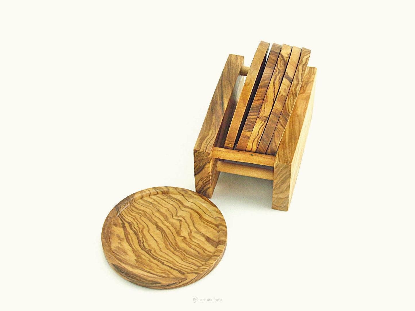 Coasters Box, Wooden Coasters, Whiskey and Coffee Coasters Set, Drink Olive Wood Coasters, Wedding Round Coasters, Christmas New Home Gift