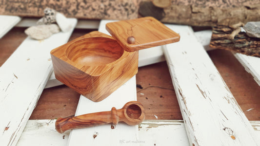 Square Salt Shaker, Square Wooden Salt Shaker, Sugar Bowl, Spice Jar, Salt Spoon, Housewarming Gift, Salt Shaker Lid, Sugar Jar, Mom Gift