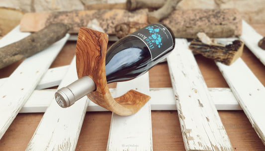 Wine Bottle Holder Olive Wood for Wine Stand Wood Vintage, Wine Holder Table, Gifts ideas