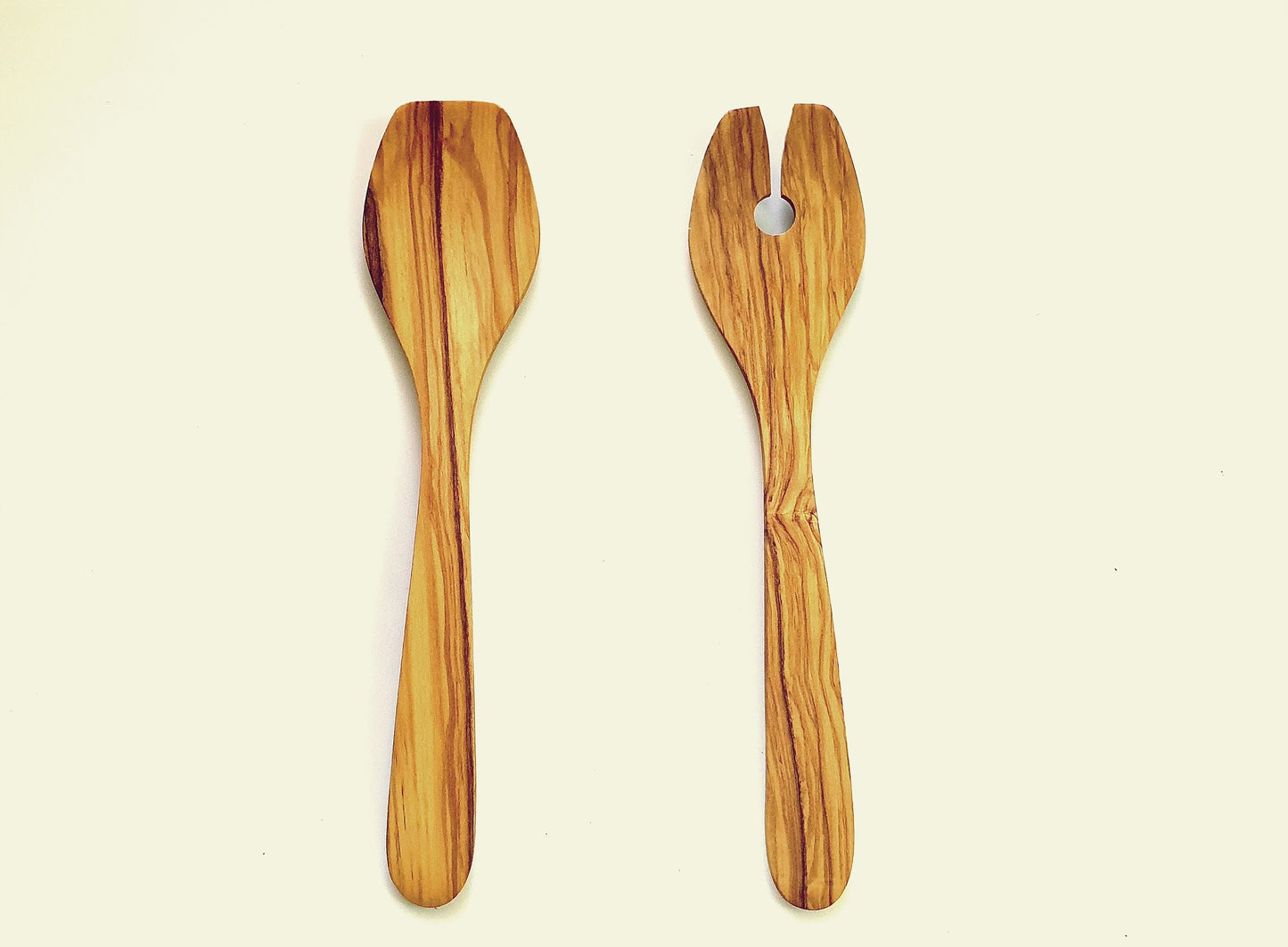 Salad Servers Olive Wood , Spoon Wood Ecological and Natural Spoon, Kitchenware Espatula, Set Wooden Spatula, Wood Spoon, Eco Spoon