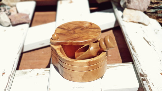 Set Salt Shaker and Salt Spoon, Salt Shaker, Species Holder, Salt Shaker For Kitchen, Wooden Salt Shaker, Salt and Sugar set and Spoon