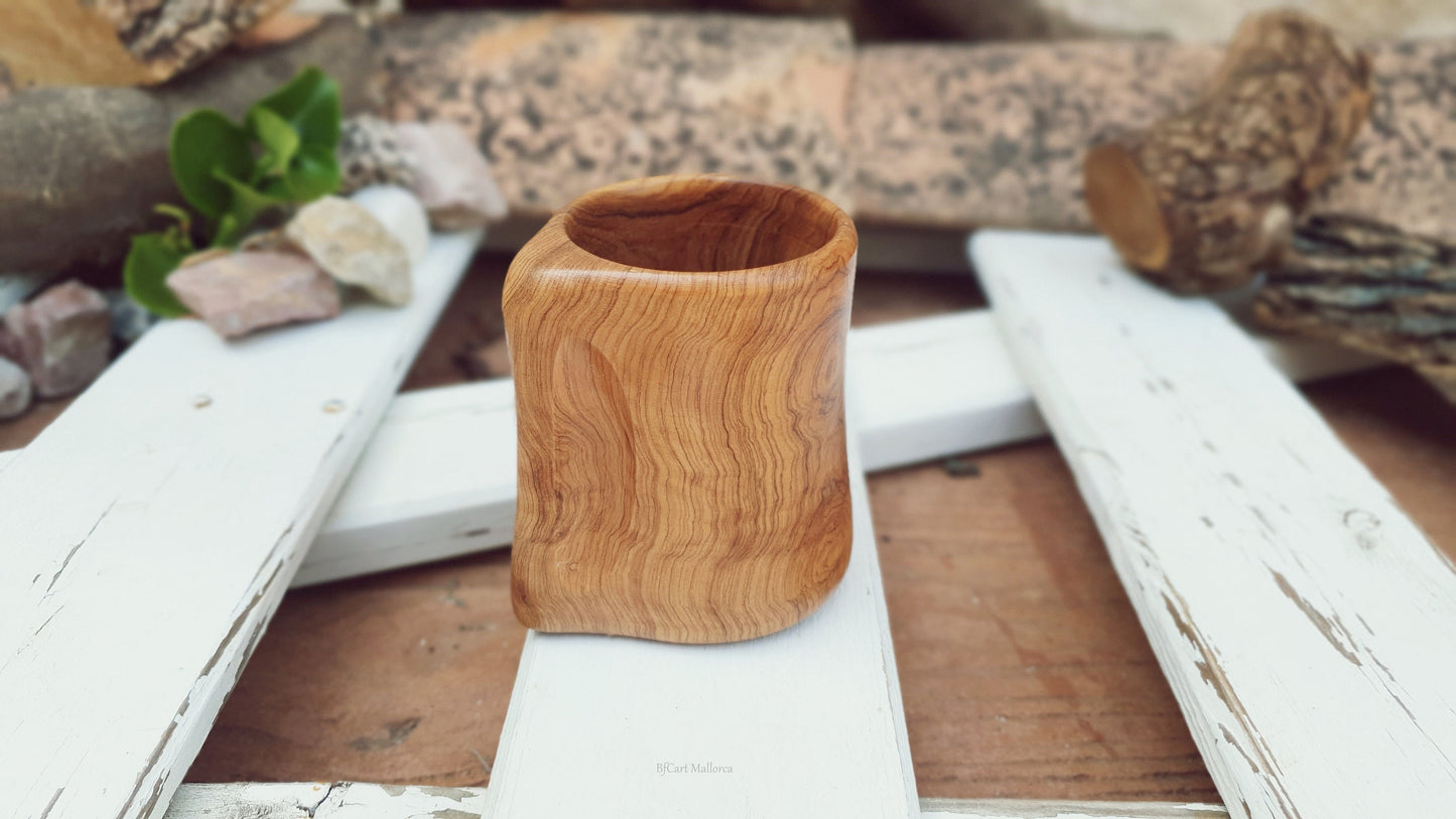 Olive Wood Cup, Coffee Cup, Small Cup For Infusion, Plastic-Free Cup, Ecological Cup, Cup Chamomile, Small Wooden Jug, Wooden Tankard Goblet