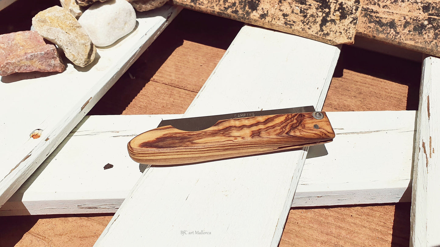 Handmade Pocket Knife, Folding Hunting Knife, Hiker Knife, Stainless Steel Knife, Olive Wood Craft Knife, Field Knife, Wood Knife, Boy Gift