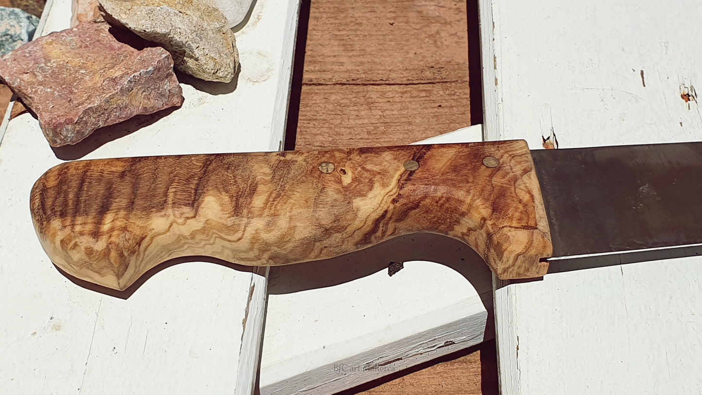Meat Knife Olive Wood, Butchers Knife, Handmade Knife, Chef Gifts Kitchen Cleaver, Stainless Steel Knife, Olive Wood Craft Knife Field Knife