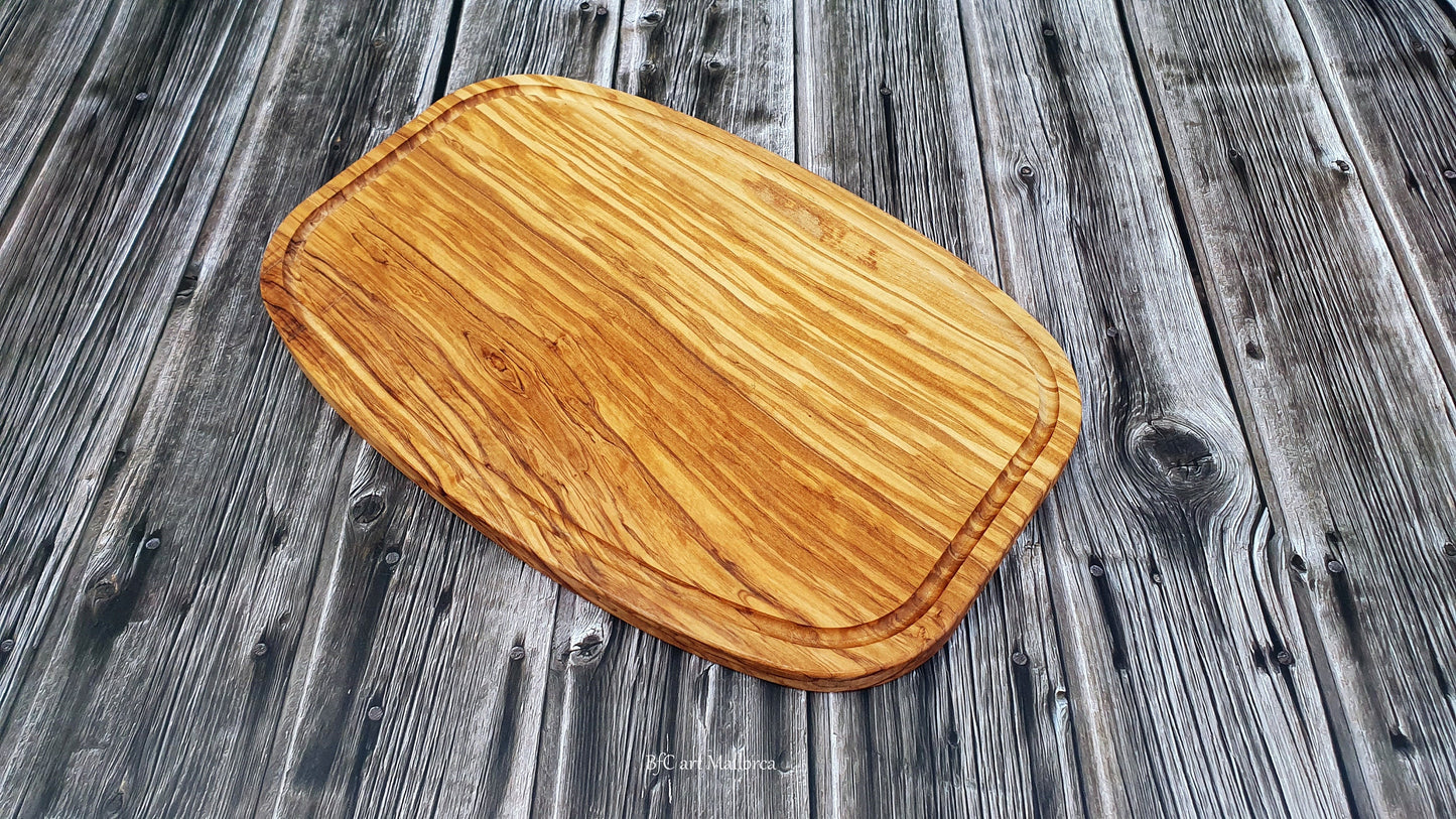 Personalized Olive Wood Boards, Chopping Board Wood, Chopping Board With External Groove , Tray Not Drip, Meat Tray, Cheese Tray, Olive Wood