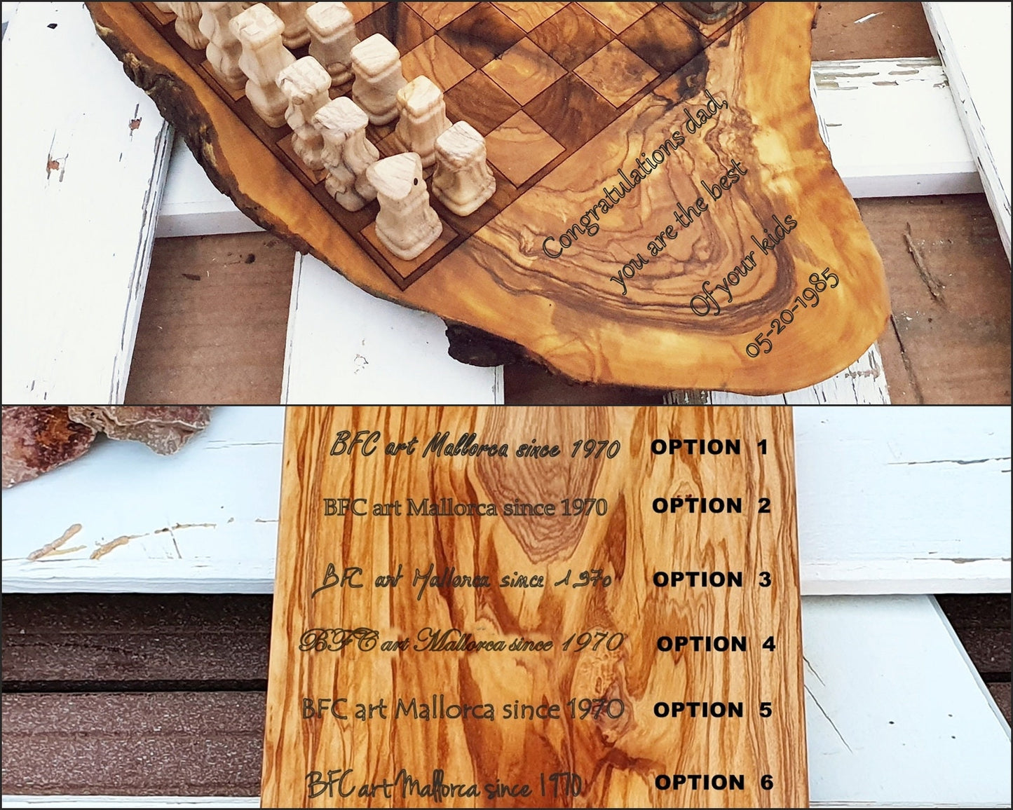 Olive Wood Checkerboard Live edge, Checker Board Game Unique, Original Wooden Checker, Checkered Game for Home Gift and Family