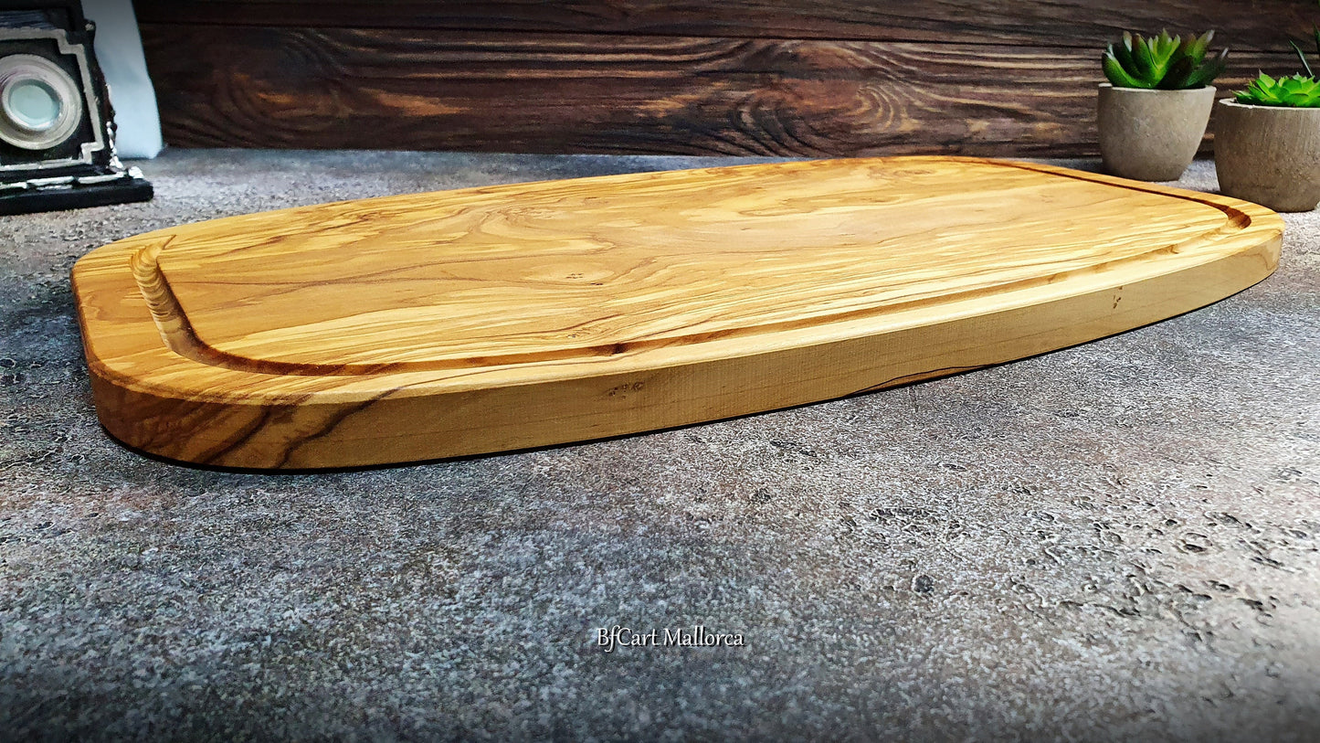 Charcuterie Serving and Prep Boards in Olive Wood, Large Wood Cheese Board Serving, Steak Serving Wood Plate