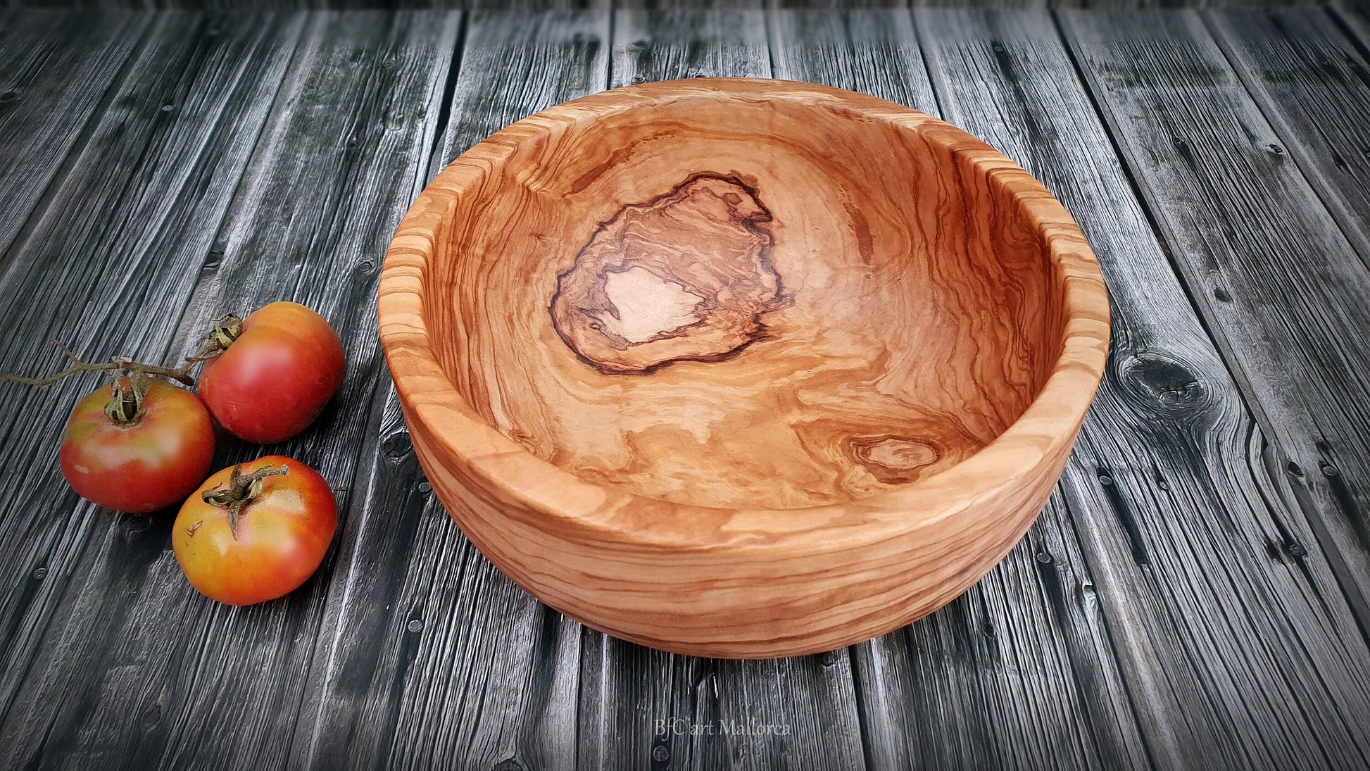 Salad Bowl with Servers spoons set Olive Wood, Wooden Bowls handmade with Serving Spoons for Salads and Pasta Serving Bowls