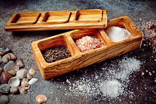 Custom Salt Box Kitchen with a Lid, Wooden Salt Box Large Container with salt Spoon