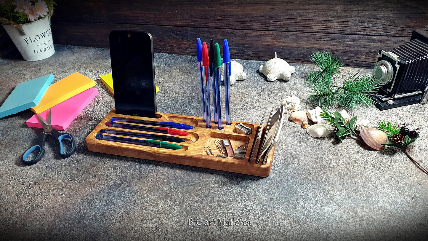 Dock Station olive wood for Gifts for boyfriend Gift for Husband Tech accessories, desk organizer docking station wood docking station men