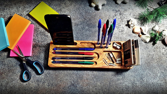 Customizable Docking Station Olive Wood For Boyfriend Office Gifts , Tech Accessories Desk, Personalized Station Desk Men Docking Station