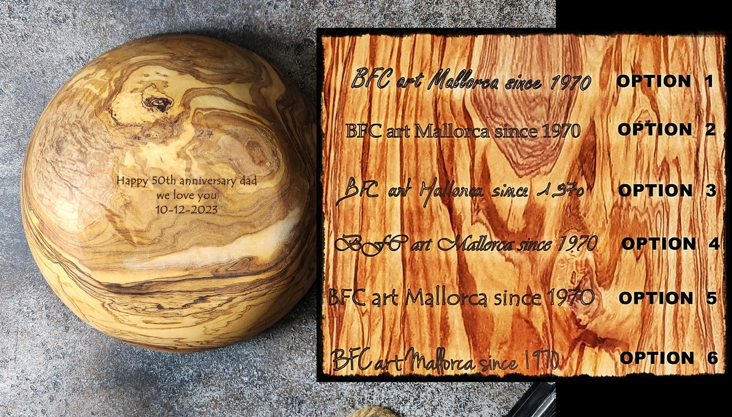 Salad Bowl Olive wood Personalized, Handcrafted bowl solid wood fruit bowl, Decorative bowl for centerpiece