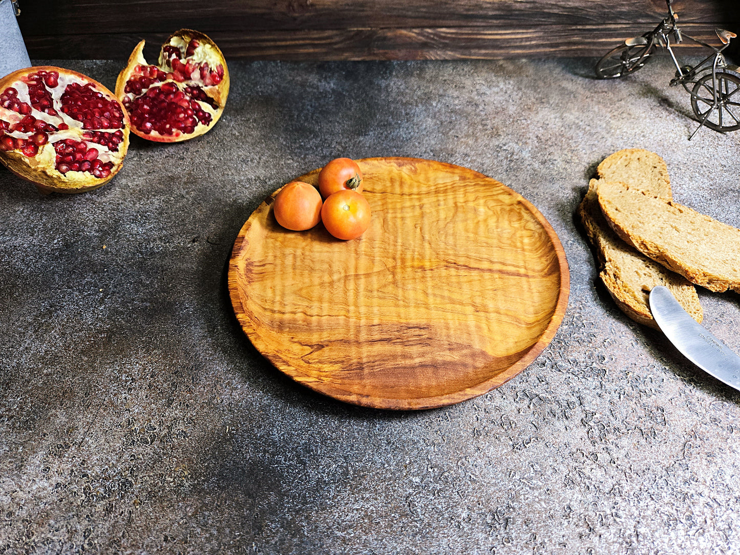 Handmade Olive Wood Plate Set, Appetizer Serving Plates