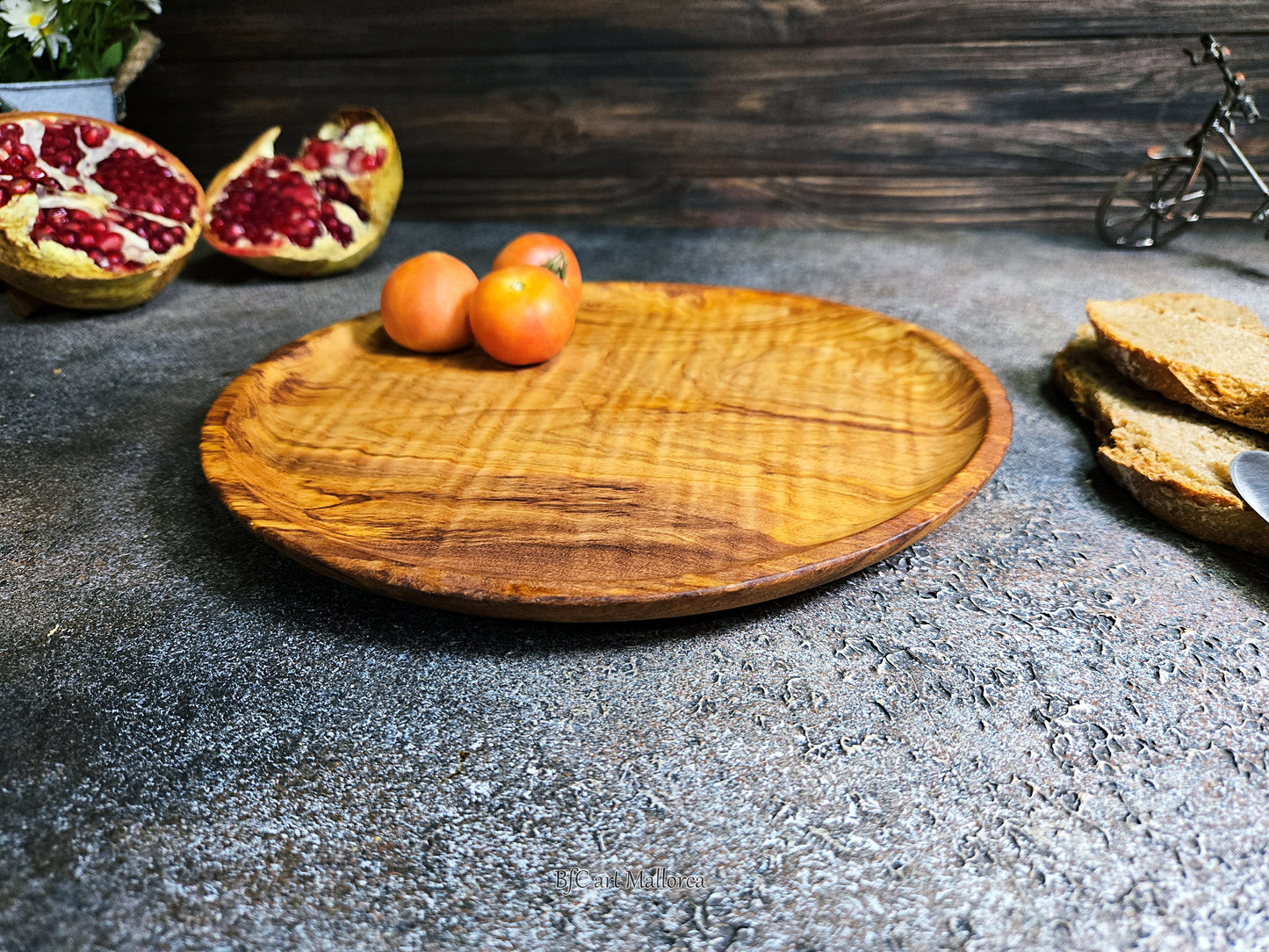 Handmade Olive Wood Plate Set, Appetizer Serving Plates