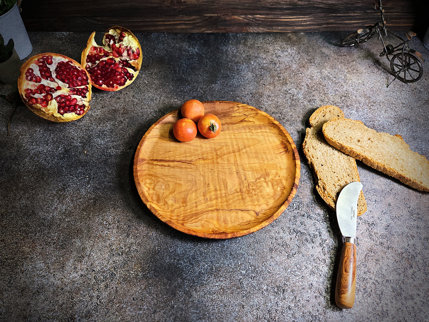 Handmade Olive Wood Plate Set, Appetizer Serving Plates