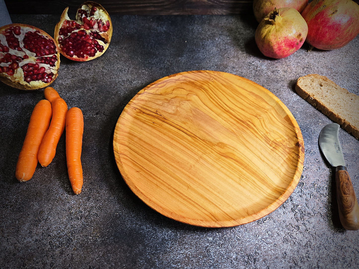 Handmade Olive Wood Plate Set, Appetizer Serving Plates
