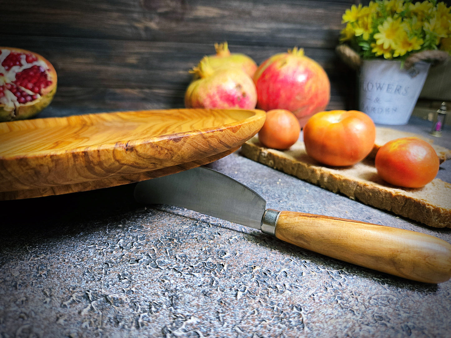 Handmade Olive Wood Plate Set, Appetizer Serving Plates