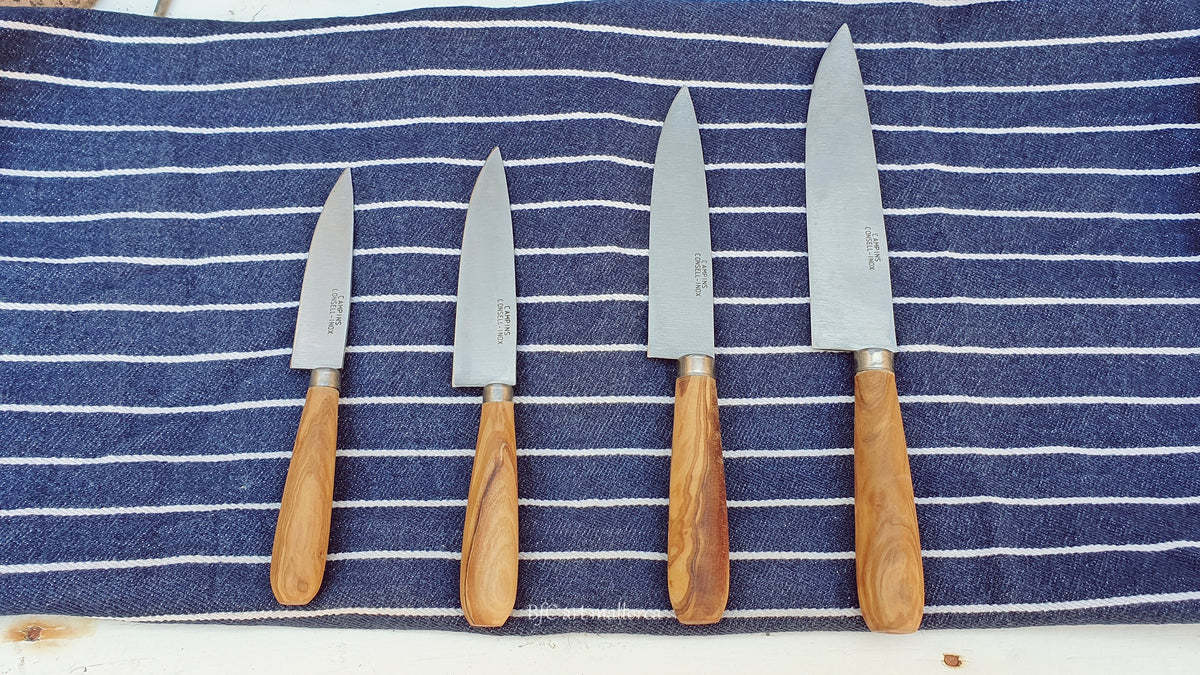 Handmade Olive Wood Kitchen Knife – Personalized Stainless Steel Blade