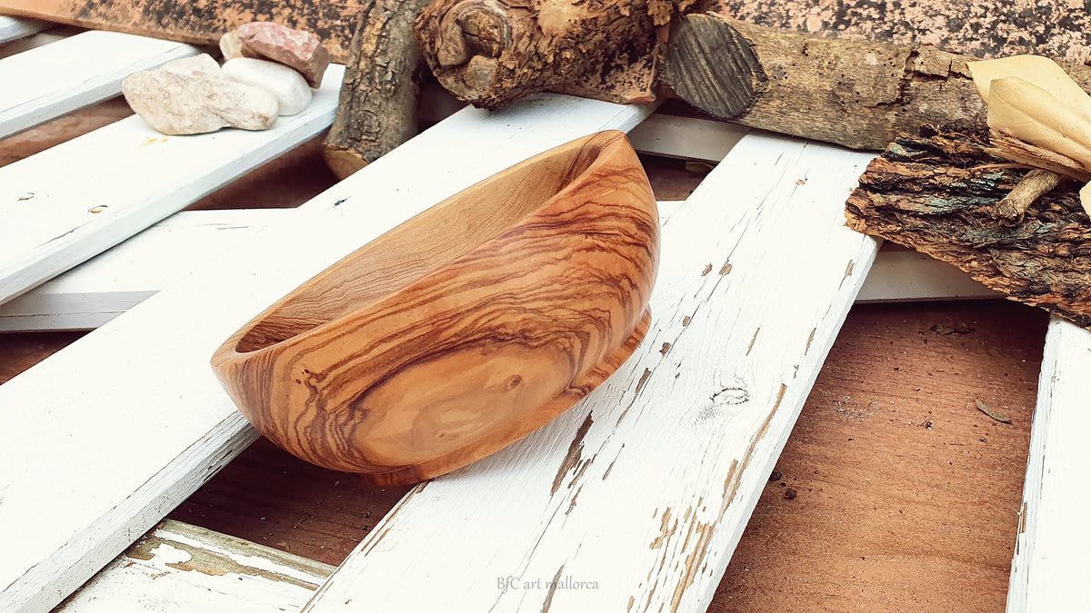Salad Bowl Olive Wood custom set 4, Custom small bowl wedding gift, Breakfast Bowl, Cereal Bowl, Wooden Fruit Bowl, Bowl ndividual Salads