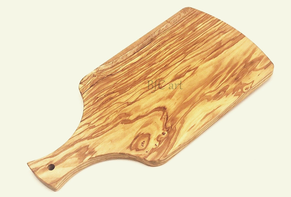 Olive Wood Cutting Board with Handle, Rustic Charcuterie Cheese Tray