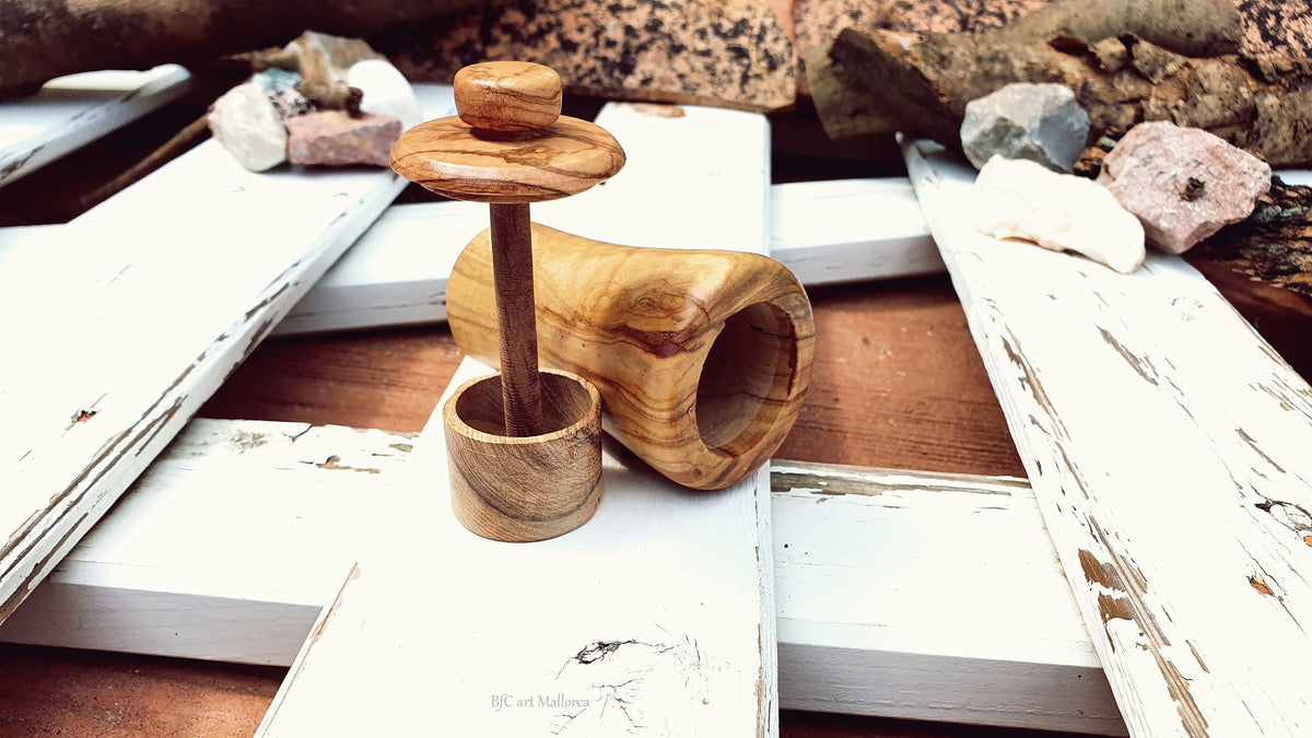 Handmade Olive Wood Toothpick Dispenser, Hygienic Artisan Holder
