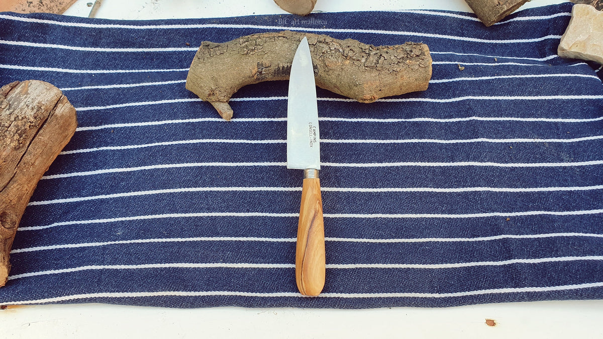 Handmade Olive Wood Kitchen Knife – Personalized Stainless Steel Blade