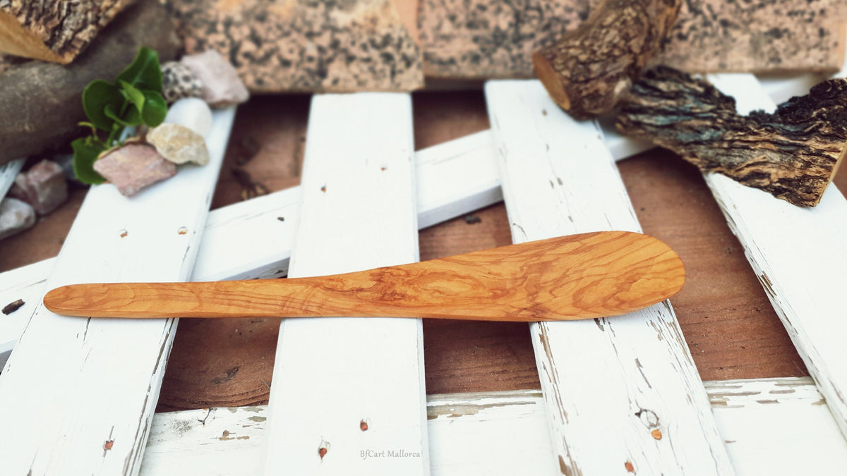 Olive Wood Wok Spatula, Stir Fry Paddle, Wooden Serving Tool
