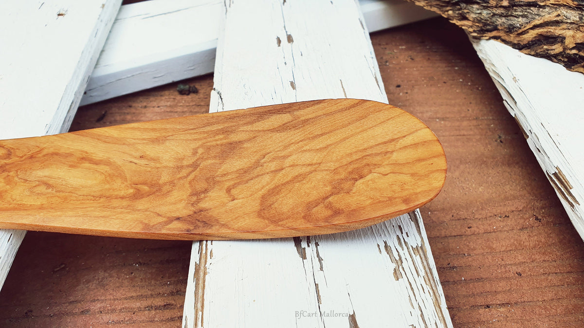 Olive Wood Wok Spatula, Stir Fry Paddle, Wooden Serving Tool