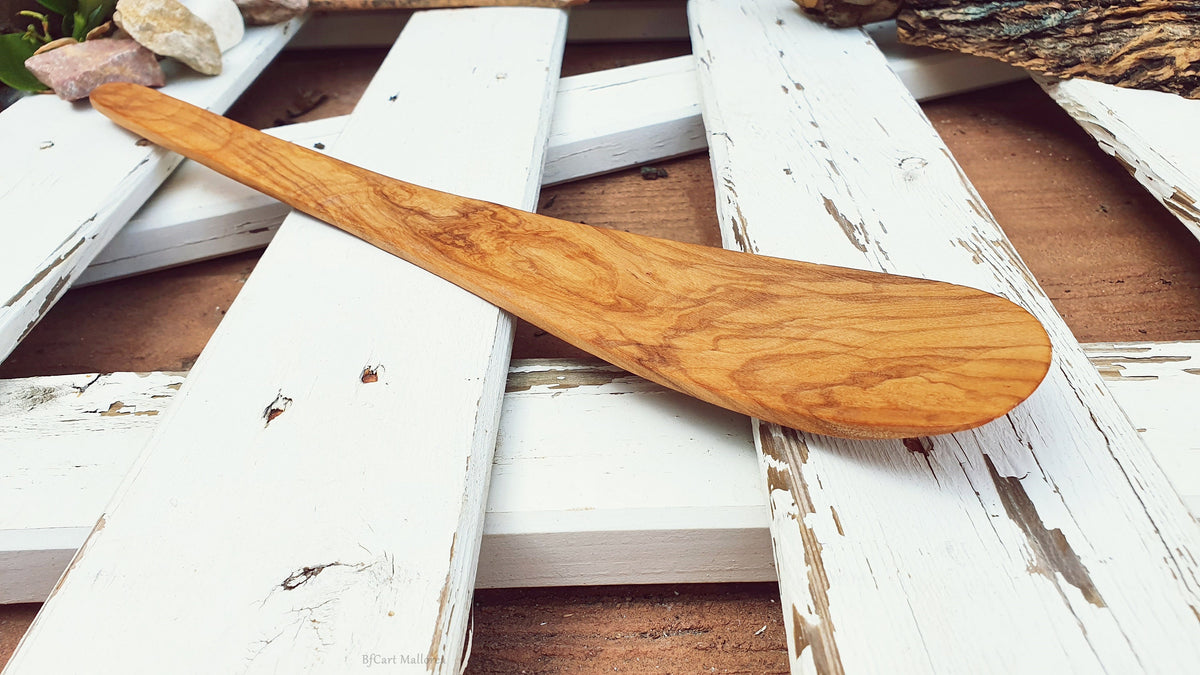Olive Wood Wok Spatula, Stir Fry Paddle, Wooden Serving Tool