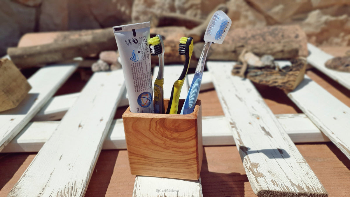 Personalized Pencil Pot, Olive Wood Pen Pot Holder, Office Organizer Rectangular Pot, Pencil Pot, Modern Pot Handmade, Wood Pot Pen storage