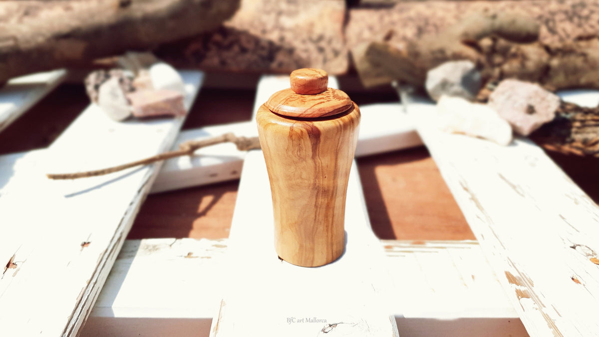 Handmade Olive Wood Toothpick Dispenser, Hygienic Artisan Holder