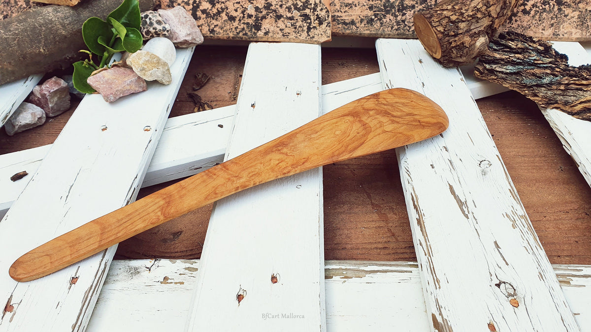 Olive Wood Wok Spatula, Stir Fry Paddle, Wooden Serving Tool