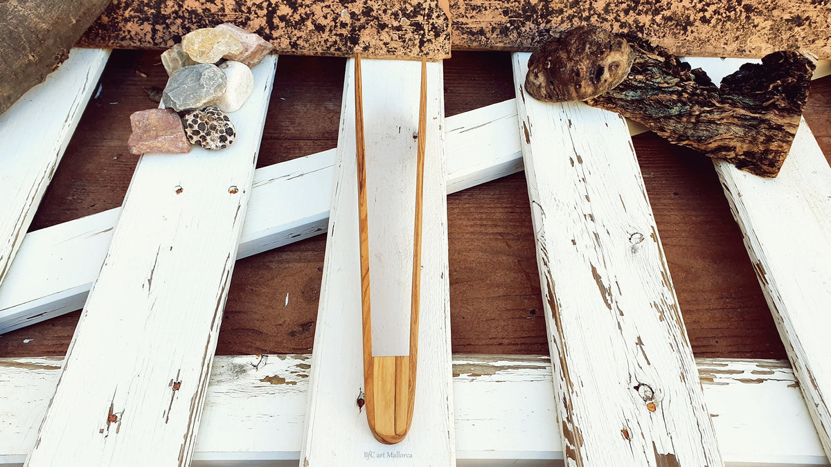 Olive Wood Salad Tongs, Beaded Dessert Servers, BfCart