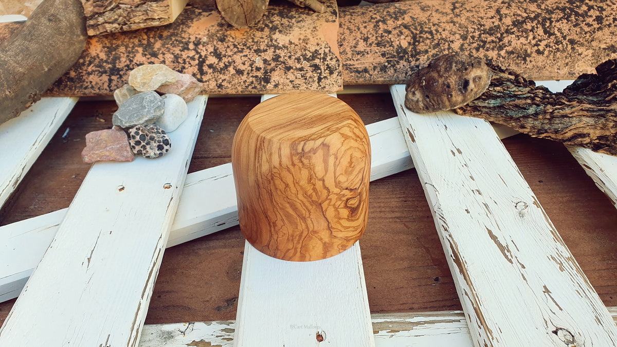 Olive Wood Pencil Cup, Desk Organizer, Handmade in Mallorca